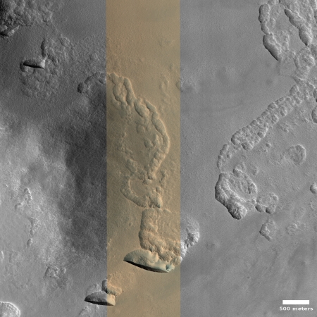 Ice scarp terrain in Milankovic Crater