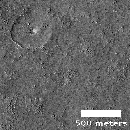 Expanded crater at Starship candidate human landing site