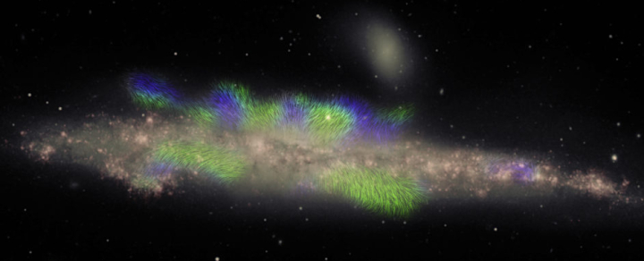Whale galaxy with magnetic filaments