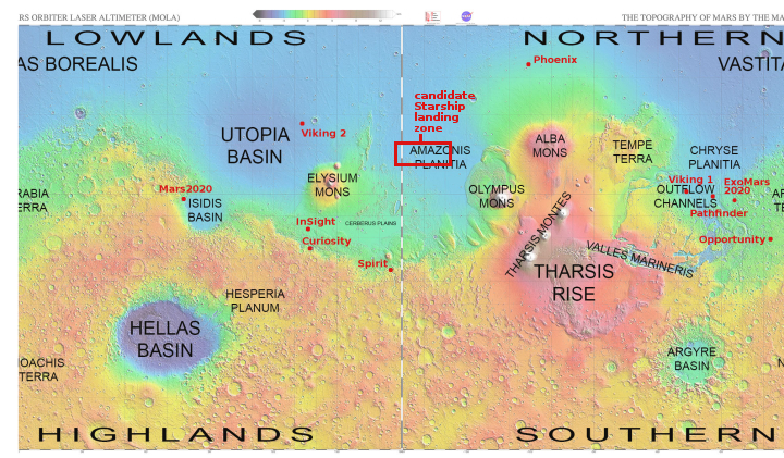 Global map of Mars matching water ice map