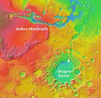 Overview showing context of Argyre Basin