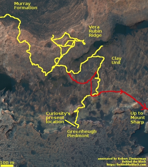 Map of Curiosity's travels