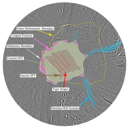 The south pole of Enceladus