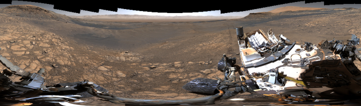 Panorama looking north across Gale Crater