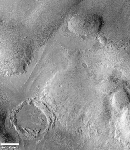 Icy glaciers in the Phlegra Mountains of Mars