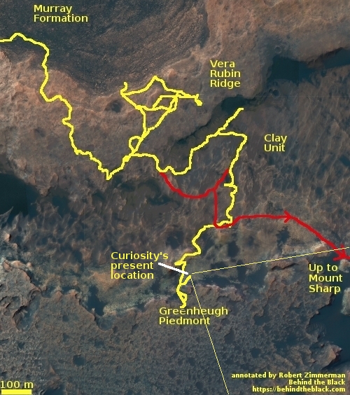 Overview of Curiosity's travels, Sol 2747