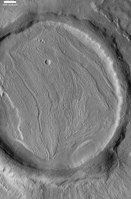 A relaxed crater on Mars