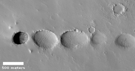 Pit northwest of Elysium Mons