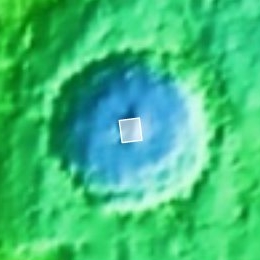 Close overview of crater