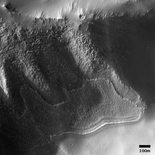 A shadowed ice patch on Mars