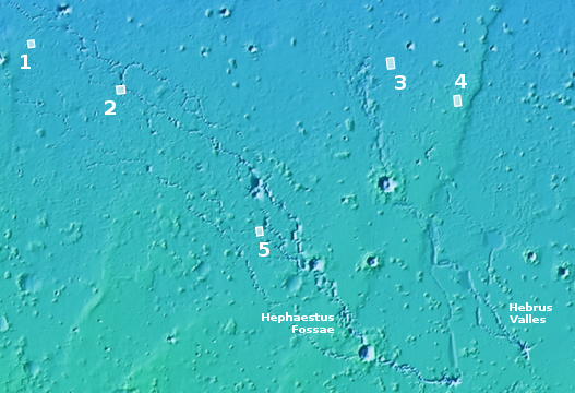 Drainage patterns and pits in the northern lowlands