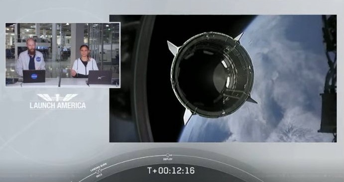 Dragon separated from the upper stage