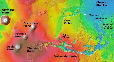 Overview map showing entire Kasei Valles