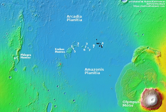 Overview of all SpaceX images in Arcadia Planitia