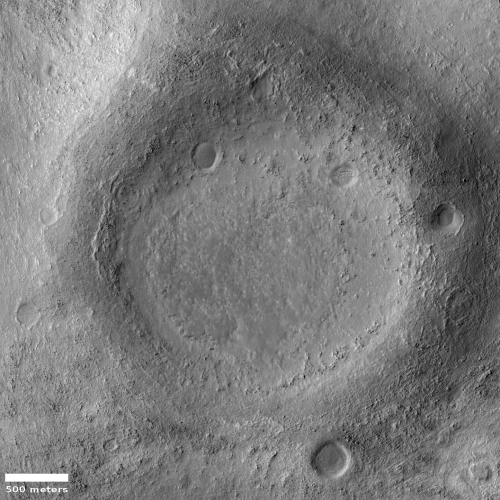 Strange crater on the edge of Argyre Basin