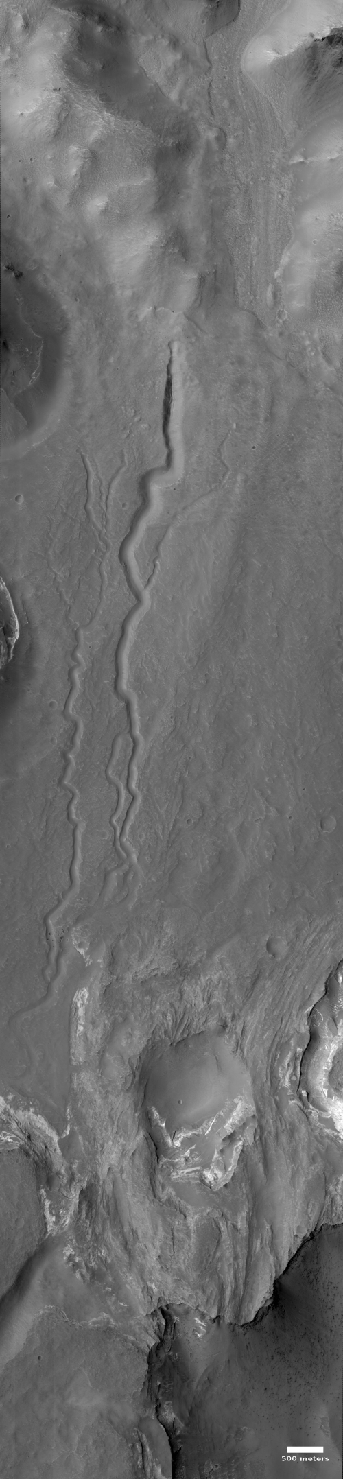 Channels in Terby Crater on Mars