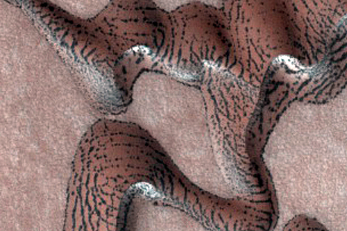 Close-up of dunes with stripes