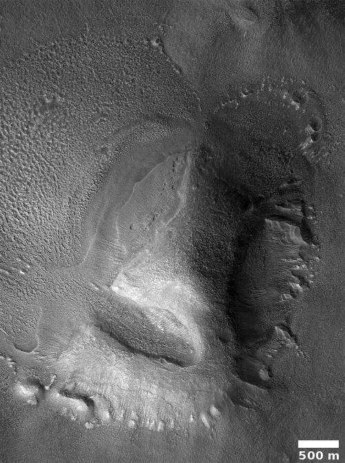 Eroded mound in Mars' glacier country
