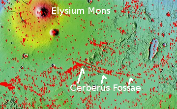 Elysium Mons and Cereberus Fossae