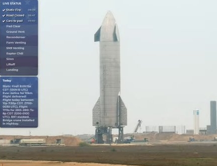 Starship #11 on launchpad, March 26, 2021