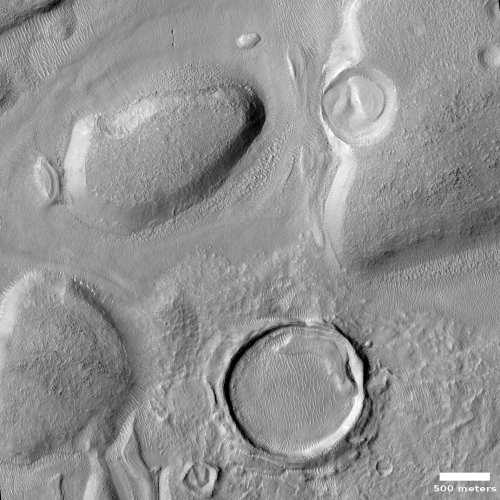 Layered glacier in Mars' glacier country