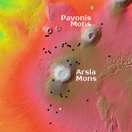 Overview of Arsia Mons pits