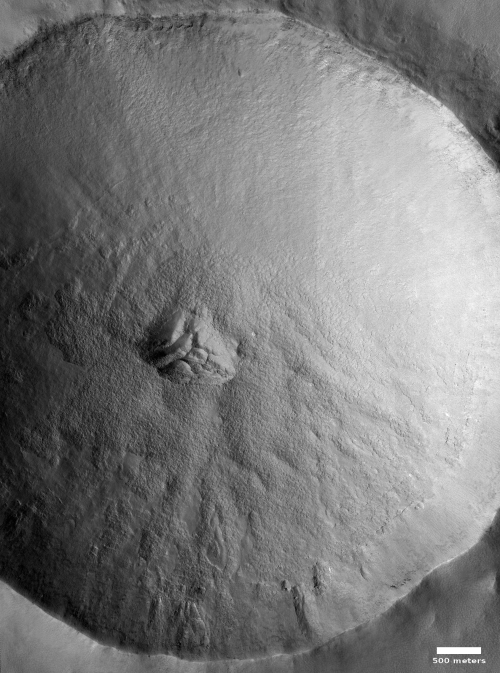 Hot spot in northern Martian crater?