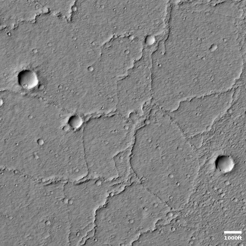 Random ridges on Martian lava plain
