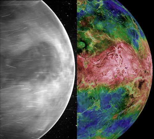 Parker image compared to radar maps of Venus