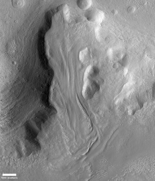 Vicous glacial flow on Mars