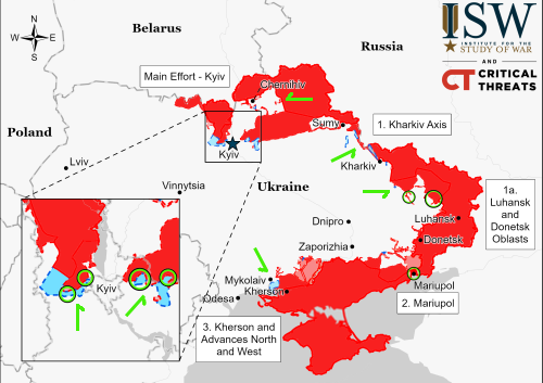 The Ukraine War as of March 31, 2022