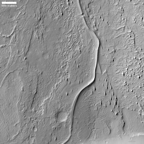 A snakelike Martian ridge