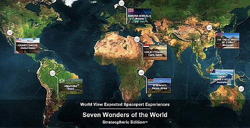 Seven launch sites for World View's tourist flights