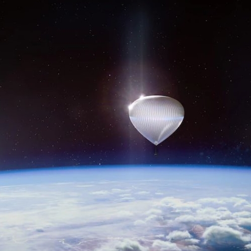 An artist's impression of a Worldview tourist balloon in flight