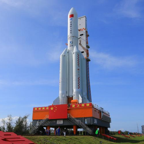 Long March 5B being rolled to launch site