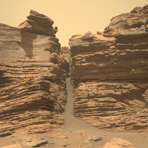 A Martian slot canyon
