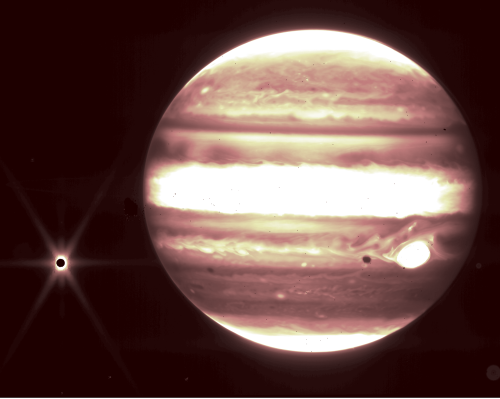 Jupiter and Europa as seen by Webb