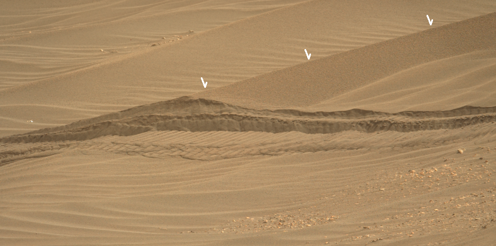 Collapsed dune on Mars