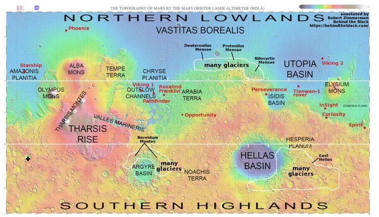 Global overview of Mars' ice features