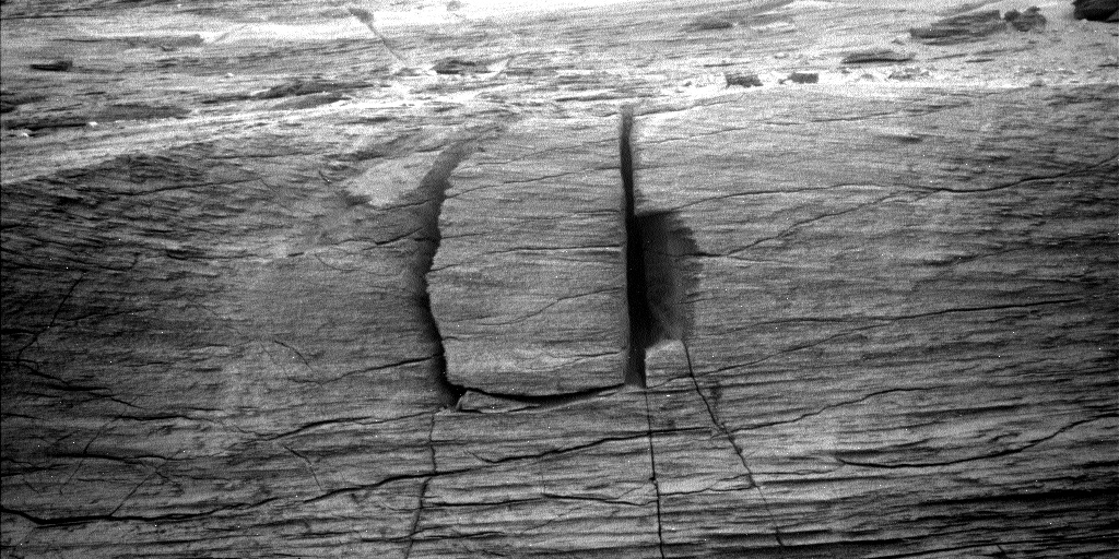 A broken cliff on Mars