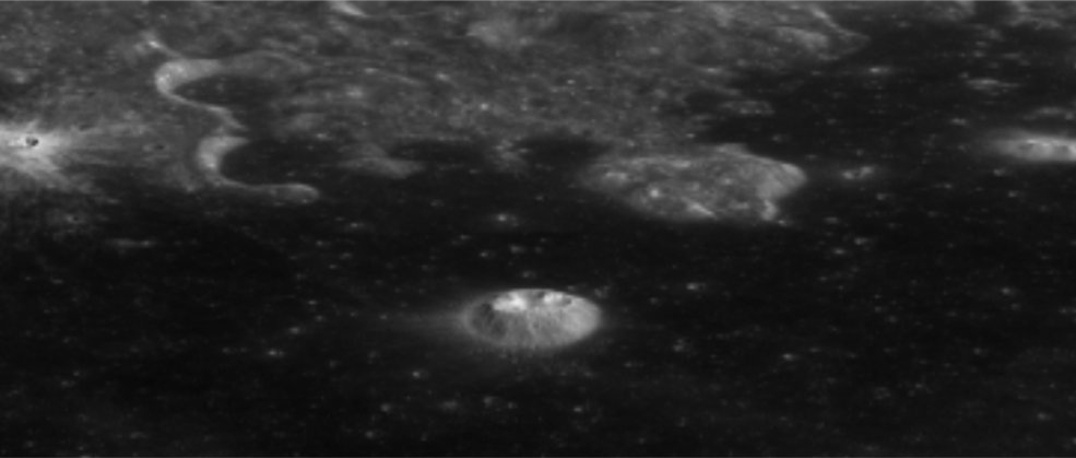 Wide shot of lunar volcano