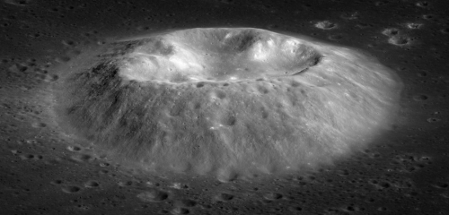 Close-up of lunar volcano