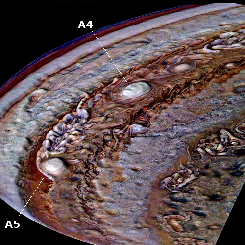 A pseudo-oblique view of Jupiter's cloud-tops