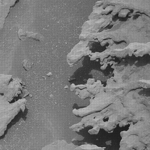 A weirdly eroded rock on Mars