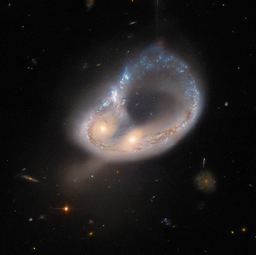 Smeared colliding galaxies