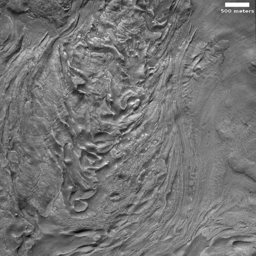 Glacier flow on Mars