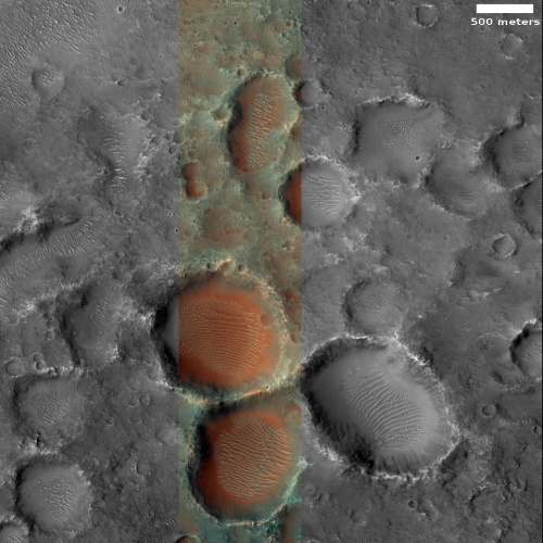 The dry cratered highlands of Mars