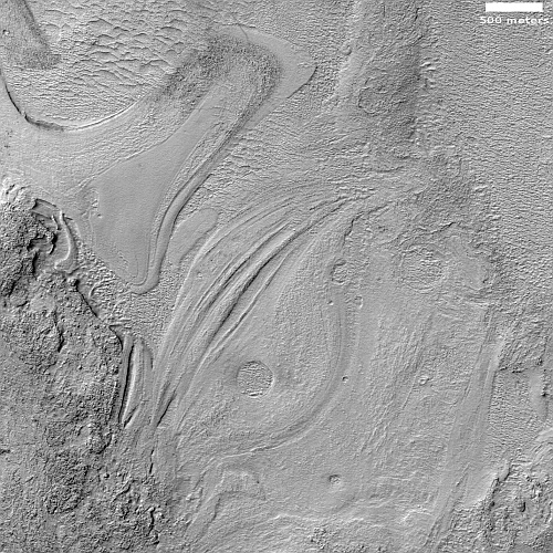 Glaciers of taffy on Mars?