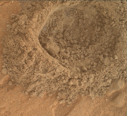 Failed drillhole by Curiosity in marker layer