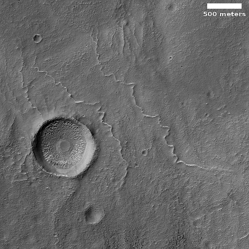 Meandering ridges in Greg Crater